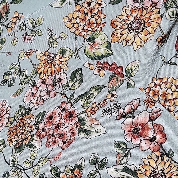 Teeze Me Ruffled Neck Faux Wrap Fully Lined Floral Back Zip Dress - Size 7 - Picture 6 of 7